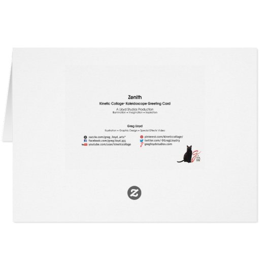 Zenith Kaleidoscope Greeting Card (Back Horizontal)