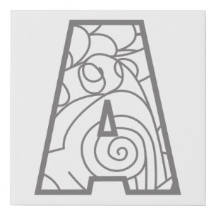 Zentagle Letter A: Color In Monogram Faux Canvas Print