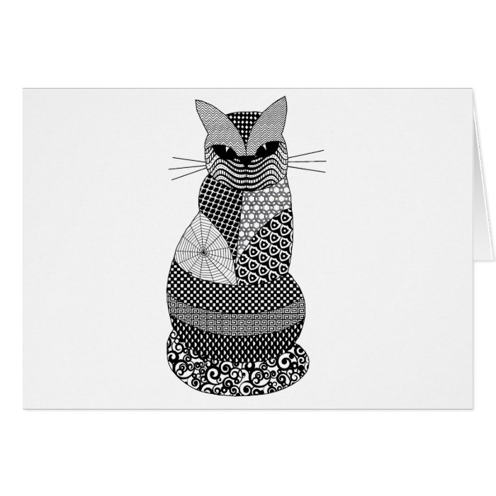 Zentangle Cat Greeting Cards