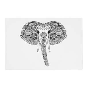 Zentangle Inspired Indian Elephant Placemat