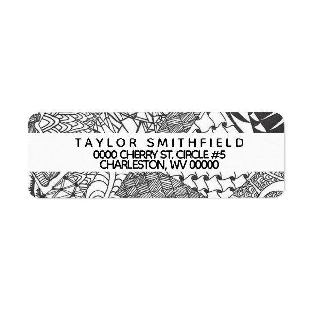 Zentangle® inspired label (Front)