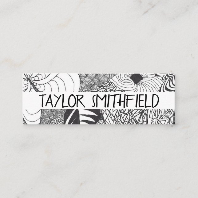Zentangle® inspired local mini business card (Front)