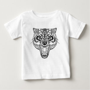 Zentangle Inspired Wolf Baby T-Shirt