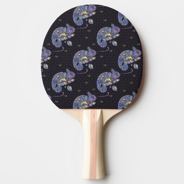 Zentangle Lizard Ping-Pong Paddle (Front)