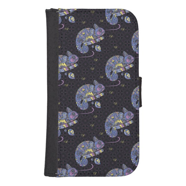 Zentangle Lizard Samsung Galaxy Wallet Case (Front)