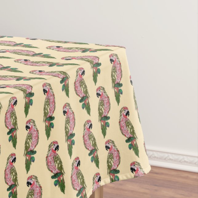 Zentangle Style Parrots 2 Tablecloth (In Situ)