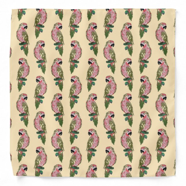Zentangle Style Parrots Bandana (Front)