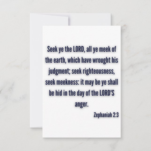 Zephaniah 2:3 KJV Bible Verse Flat Greeting Card (Front)
