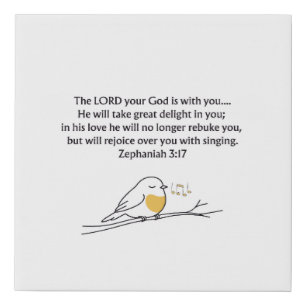 Zephaniah 3:17 Christian Wall Art Faith Home Decor