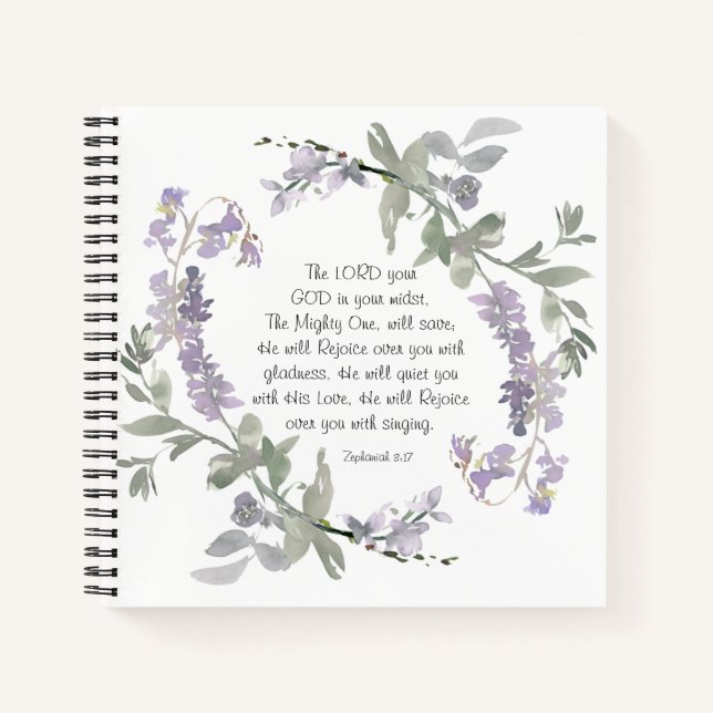 Zephaniah 3:17 He will Rejoice over You Notebook (Front)