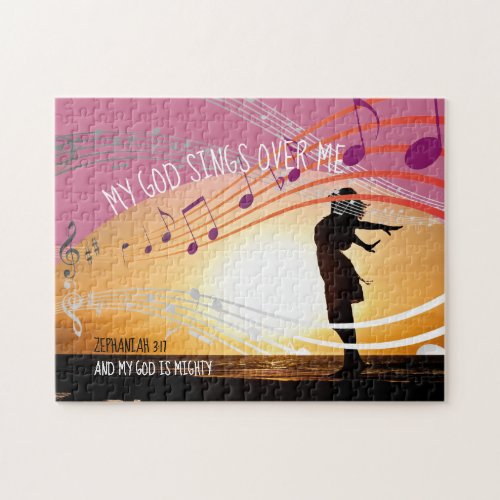 Zephaniah 317 MY GOD SINGS OVER ME Personalized Jigsaw Puzzle