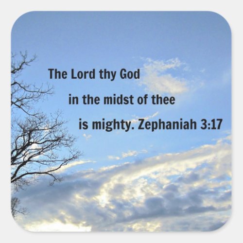 Zephaniah 317 square sticker