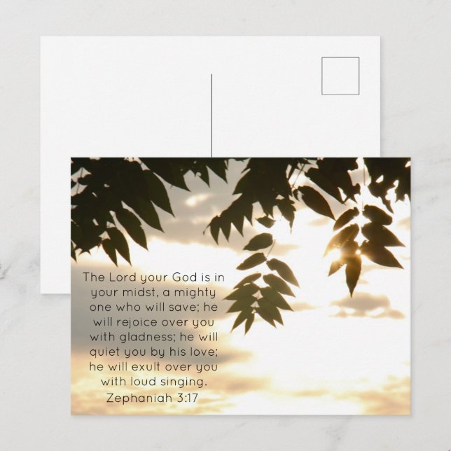 Zephaniah 3:17 Sunrise Postcard (Front/Back)