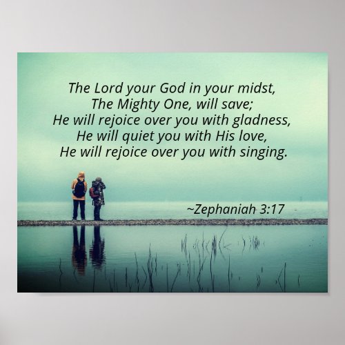Zephaniah 3 He will rejoice over you with singing Poster