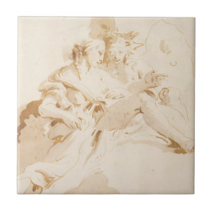 Zephyr and Flora Ceramic Tile