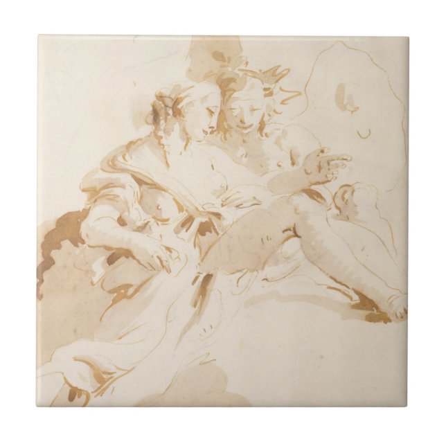 Zephyr and Flora Ceramic Tile (Front)