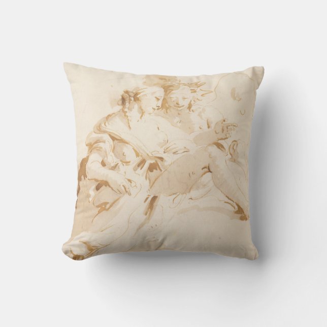 Zephyr and Flora Throw Pillow (Front)