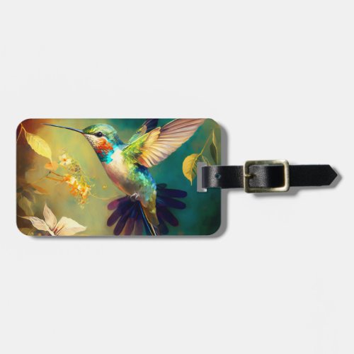 ZEPHYR beautiful hummingbird luggage tag