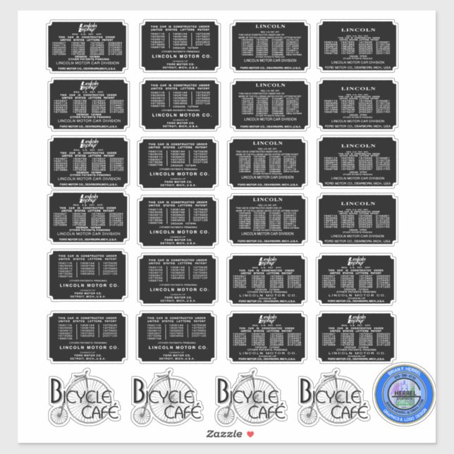 Zephyr Patent Plates Sticker (Sheet)