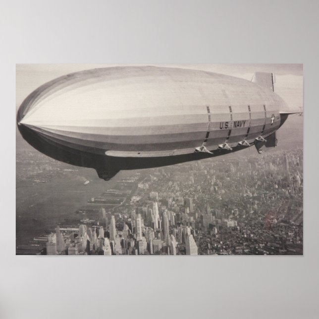 zeppelin over Manhattan Poster (Front)