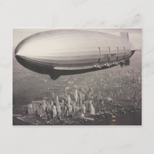 Zeppelin over New York City Postcard