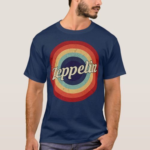 Zeppelin Retro Circle Vintage T_Shirt