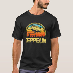 Zeppelin Retro Vintage Sunset 70s 80s Dirigible Ai T-Shirt
