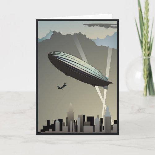 Zeppelin Skyline Greeting Card