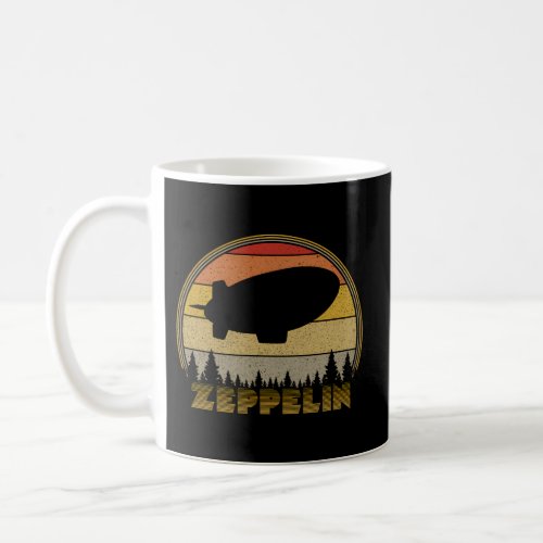 Zeppelin Sunset 70S 80S Distressed Dirigible Coffee Mug