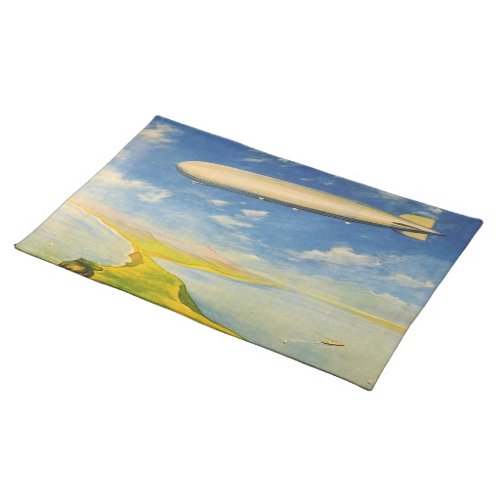 Zeppelin Trips  Over Sea and Land Cloth Placemat