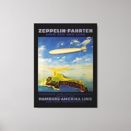 Zeppelin Trips  Over Sea and Land  _ L Canvas Print