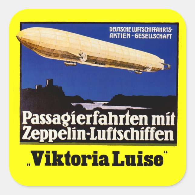 Zeppelin Viktoria Luise Square Sticker (Front)