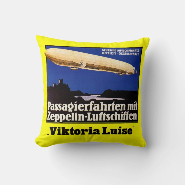 Zeppelin Viktoria Luise Throw Pillow (Front)