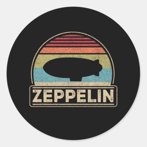 Zeppelin Vintage Retro Zeppelin Shirt Dirigible Classic Round Sticker