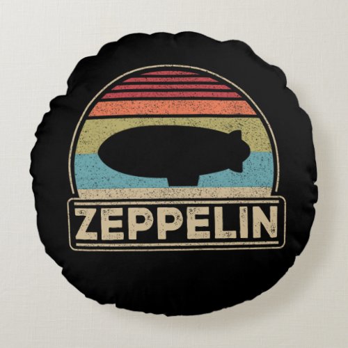 Zeppelin Vintage Retro Zeppelin Shirt Dirigible Round Pillow
