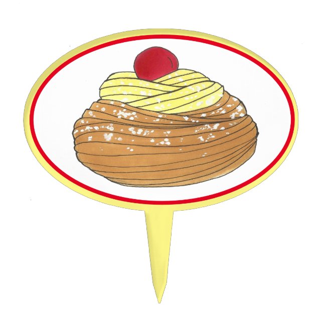 Zeppole Italian Fried Dough Pastry Bakery Food Cake Topper (Front)