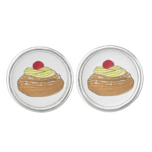 ZEPPOLE Italian Fried Dough Pastry Bakery Foodie Cufflinks