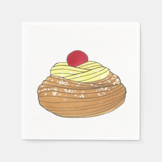 ZEPPOLE Italian Fried Dough Pastry Bakery Foodie Napkins (Front)