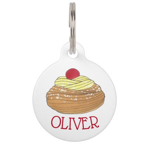 ZEPPOLE Italian Fried Dough Pastry Bakery Foodie Pet ID Tag