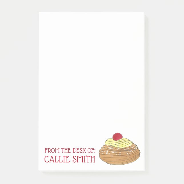 ZEPPOLE Italian Fried Dough Pastry Bakery Foodie Post-it Notes (Front)