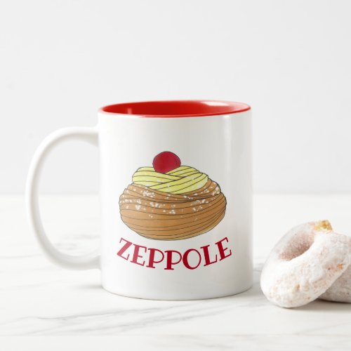 ZEPPOLE Italian Fried Dough Pastry Bakery Foodie Two_Tone Coffee Mug
