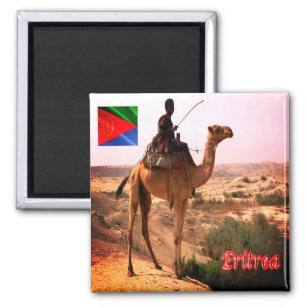 zER007 ERITREA, Camel and Rider, Africa, Fridge Magnet