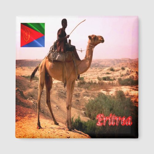 zER007 ERITREA Camel and Rider Africa Fridge Magnet