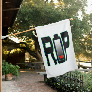 Zer0's RIP Battery Weatherproof House Flag