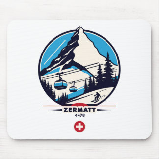 Zermatt 4478 - Skiing On The Problemhorn Mouse Pad