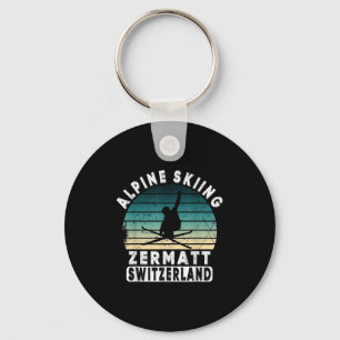 Zermatt Alpine Skiing Switzerland Mountains Swiss  Keychain