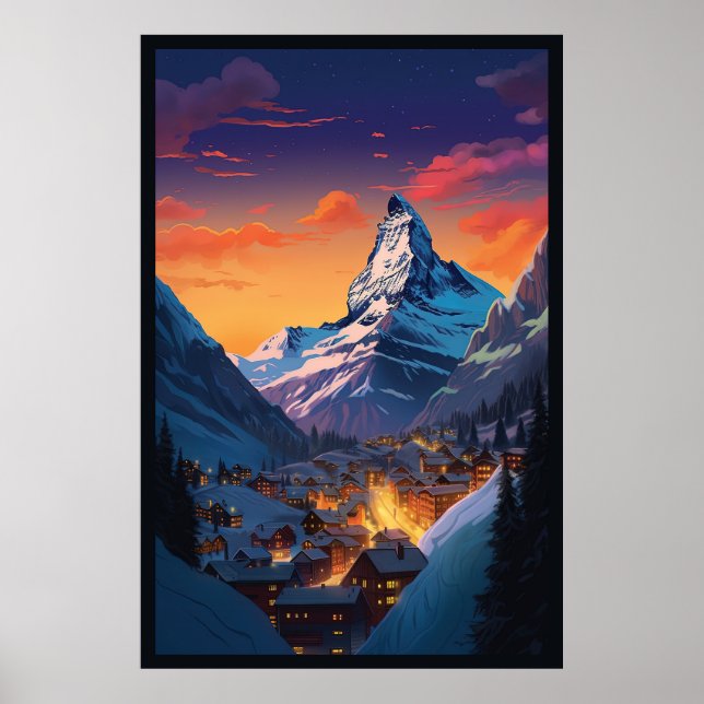 Zermatt,Matterhorn,Switzerland,Poster Poster (Front)