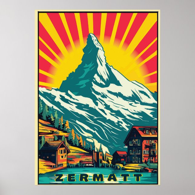 Zermatt,Matterhorn,Switzerland,Ski Poster (Front)