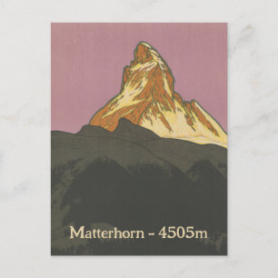 Zermatt Matterhorn Vintage Swiss Mountains Alps Postcard