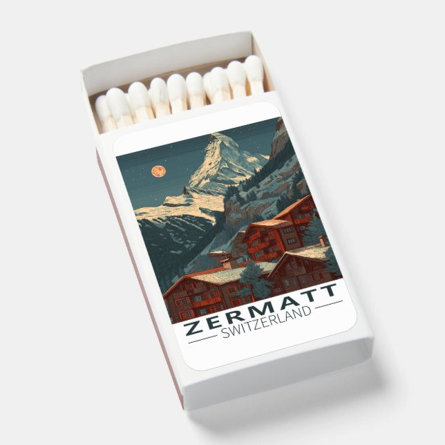Zermatt Matterhorn Vintage Travel Matchboxes (Front Open)